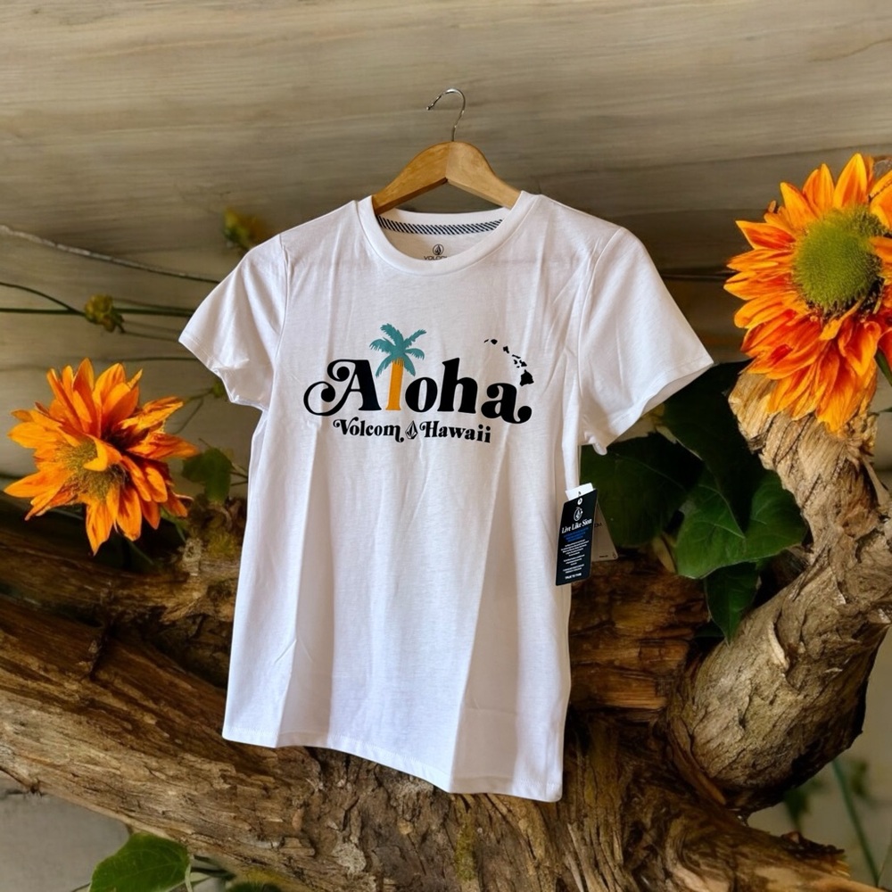 Volcom White Aloha Tee - Short Sleeve
